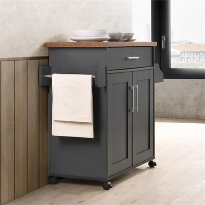 Modern Indoor Furniture Kitchen Island with Spice Rack plus Towel Holder