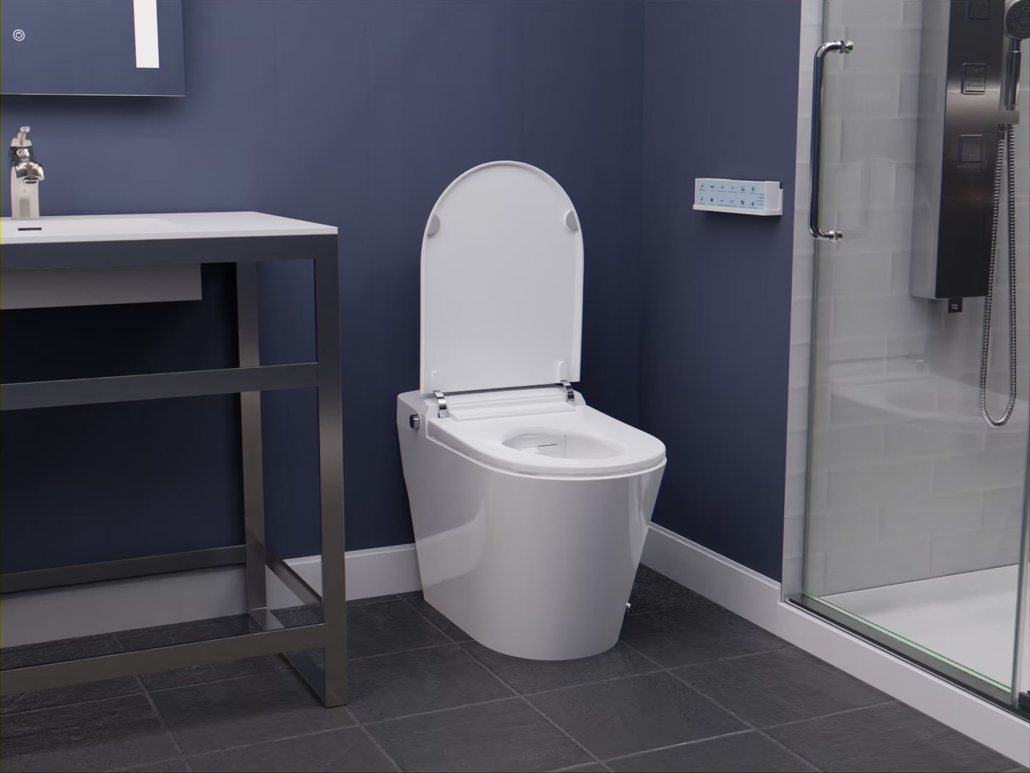 ANZZI ENVO Echo Elongated Smart Toilet Bidet in Matte Black with Auto Flush