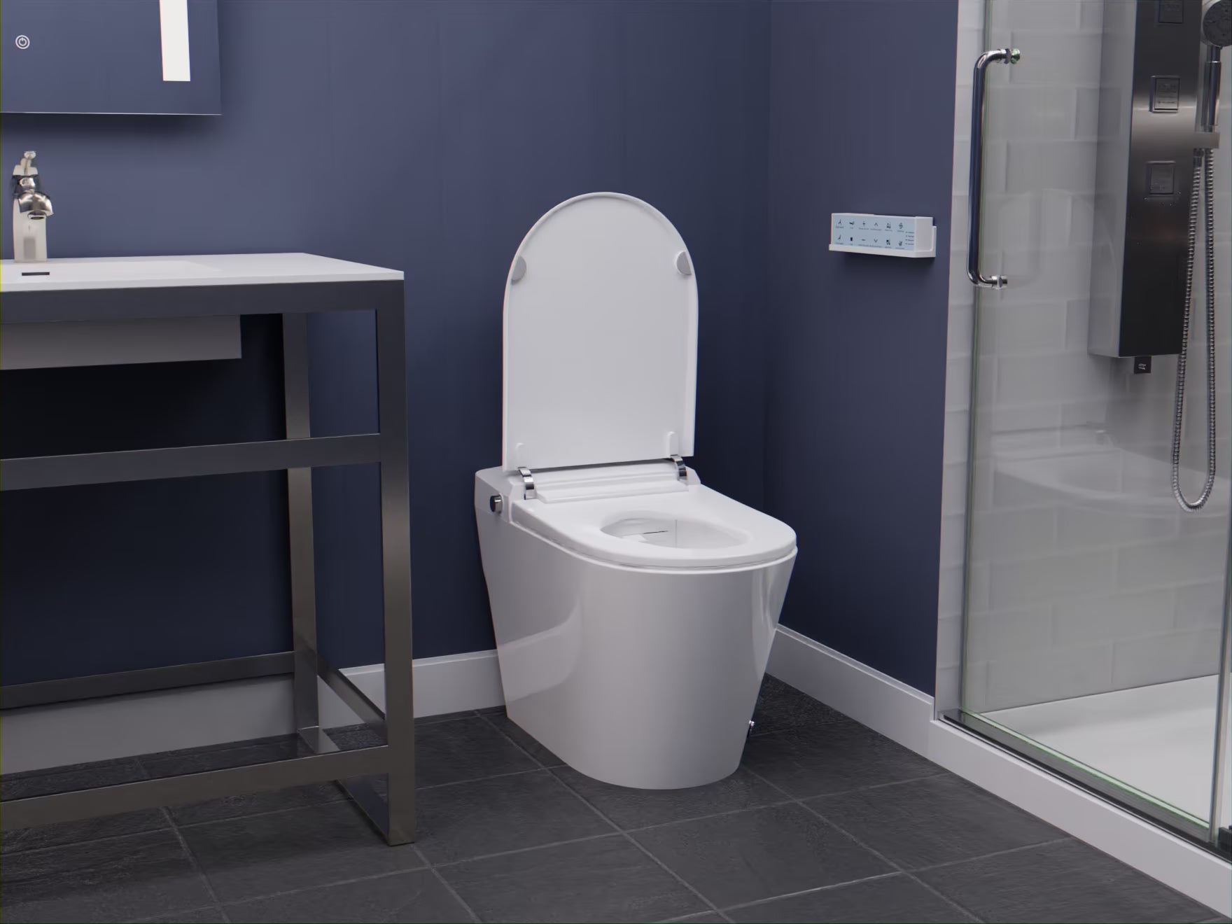 ANZZI ENVO Echo Elongated Smart Toilet Bidet in Matte Black with Auto Flush
