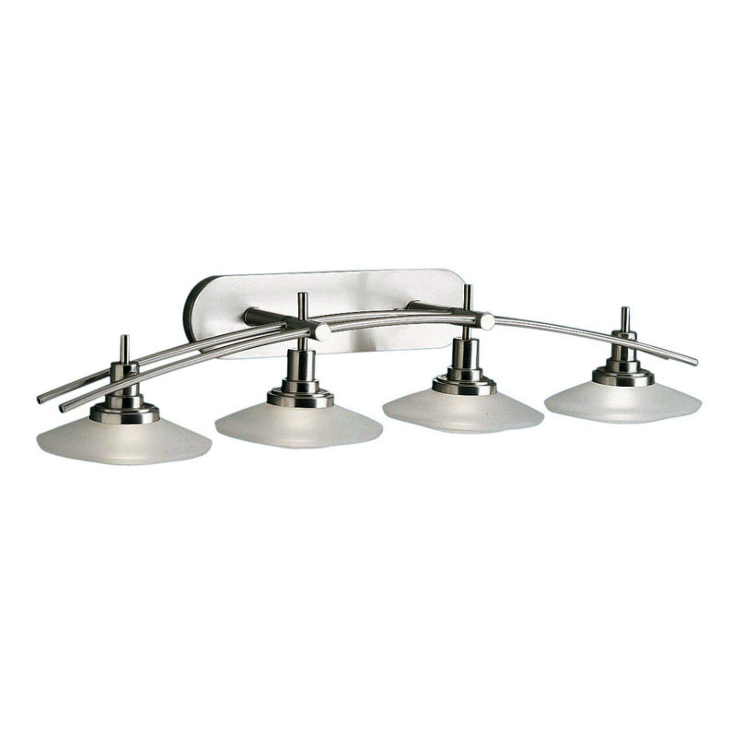 4 Light Bath Vanity Approved For Damp Locations With Contemporary Inspirations 40 Inches Wide Kichler Lighting 6464Ni