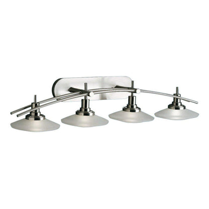 4 Light Bath Vanity Approved For Damp Locations With Contemporary Inspirations 40 Inches Wide Kichler Lighting 6464Ni