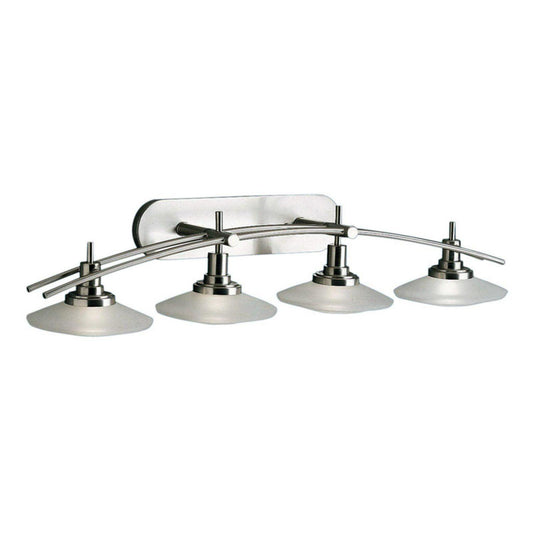 4 Light Bath Vanity Approved For Damp Locations With Contemporary Inspirations 40 Inches Wide Kichler Lighting 6464Ni
