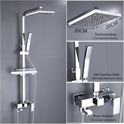 Rainfall Shower System Thermostatic Digital Display Shower Faucet Set Shower Mxer Crane Shower Bath Faucet Bathtub Shower Mixer Taps Bidet Faucet Durability and Dependability (Color : 3 Ways A-Chrome