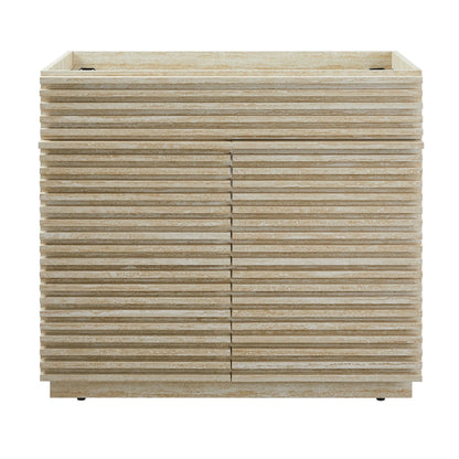 Modway Render 36" Faux Travertine Bathroom Vanity Cabinet (Sink Not Included) in Travertine