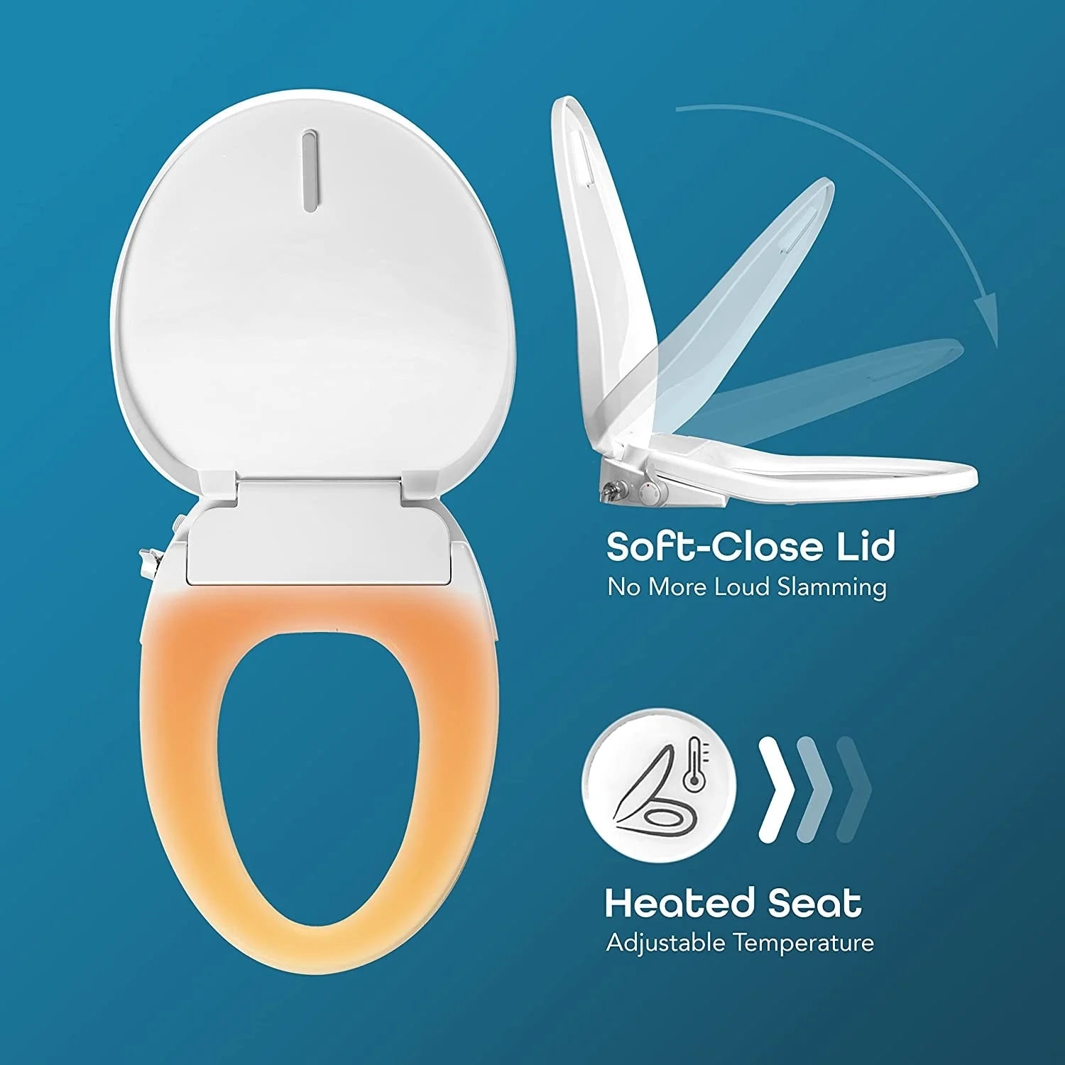 BidetMate 700 Series Electronic Smart Toilet Seat - White - Fits Elongated Toilets
