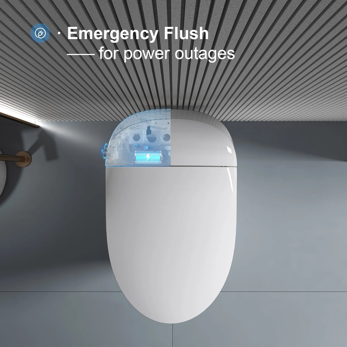 Horow Smart Toilet with Heated Seat, Automatic Power Flush Tankless,Ceramic One Piece Toilets no bidet