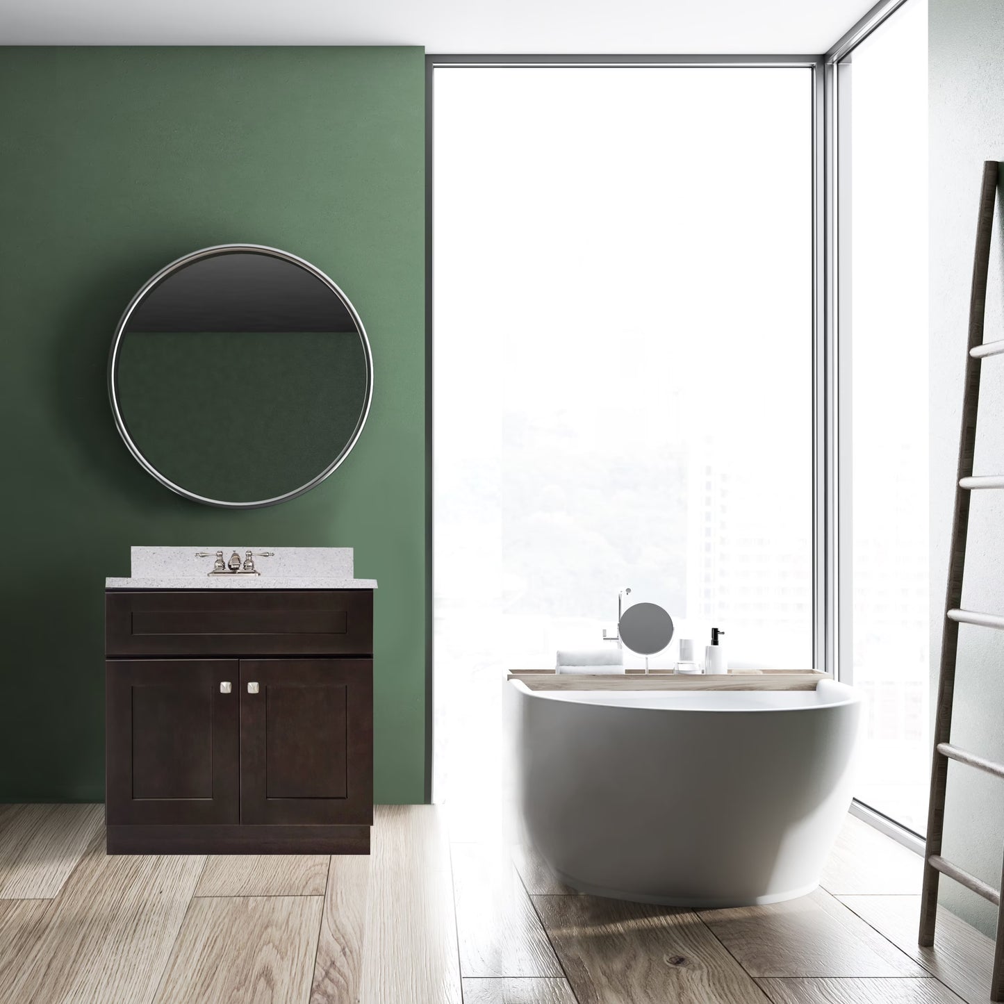 Design House Brookings 30" Ready to Assemble Solid Wood Bathroom Vanity, Sherwin Williams Gray