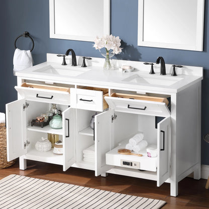 Ove Decors Tahoe II 60 W x 21" D Freestanding Bathroom Vanity with Single Sink, Pure White
