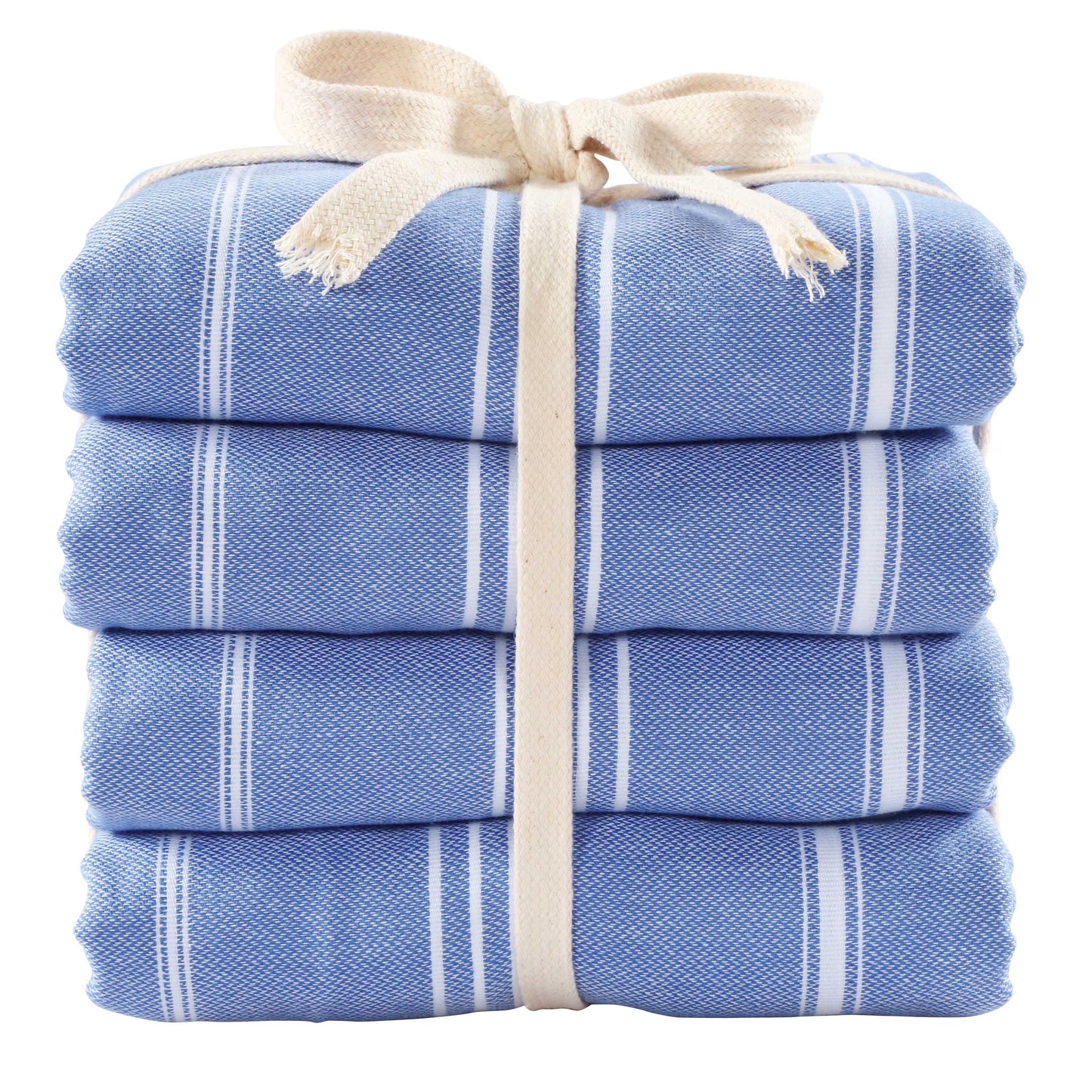 Cacala Turkish Beach Towel 100% Cotton, Set of 4, Sand-Free and Quick-Drying Perfect as an Extra Large Travel Towel, Beach Accessory, or Gift for Beach Lovers, 39° x 70°