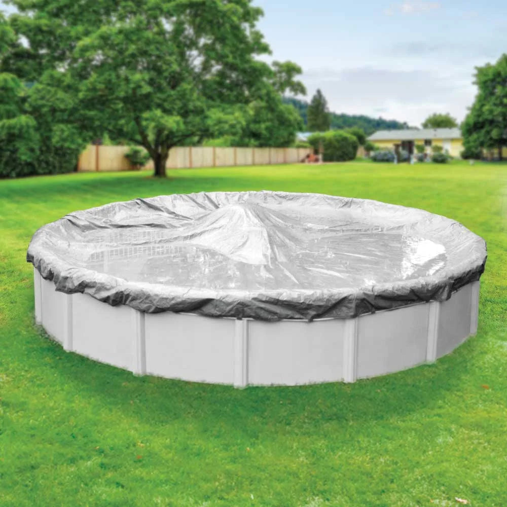 Robelle 10-Year Dura-Guard Silver Round Winter Pool Cover, 30 ft. Pool