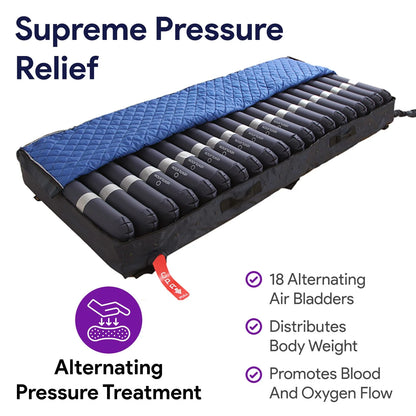 Proheal 5" Thick Alternating Pressure Bed Pad - Air Mattress Overlay with Pump - Bed Size 36° x 80° Thickness: variates