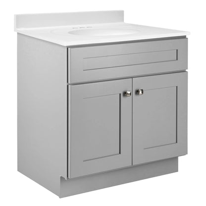 Design House Brookings 30" Ready to Assemble Solid Wood Bathroom Vanity, Sherwin Williams Gray