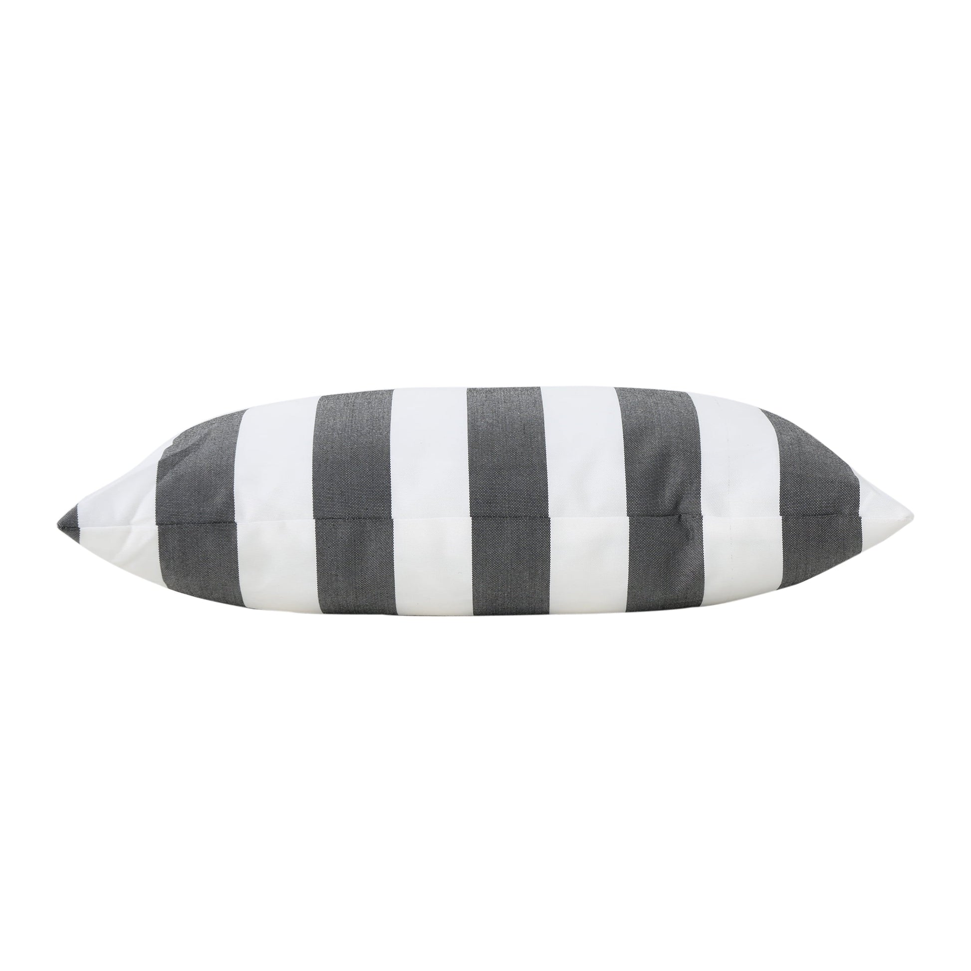GDF Studio La Mesa Indoor Water Resistant Rectangular Throw Pillow, Black Striped