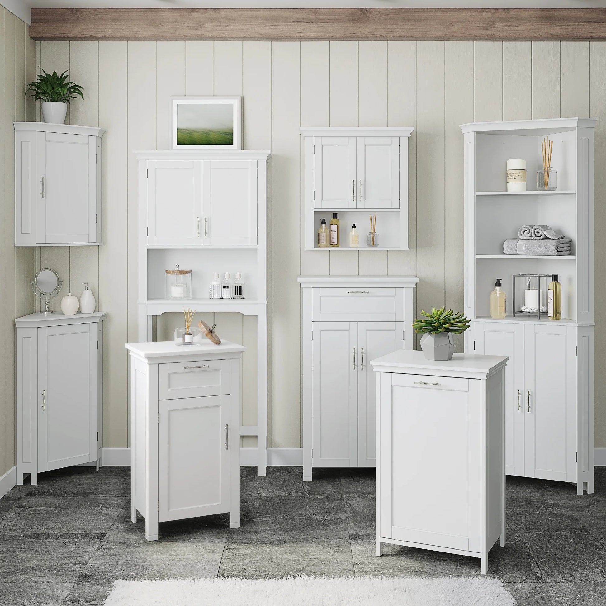 RiverRidge Somerset Over the Toilet Bathroom Spacesaver Medicine Cabinet Shelf - White
