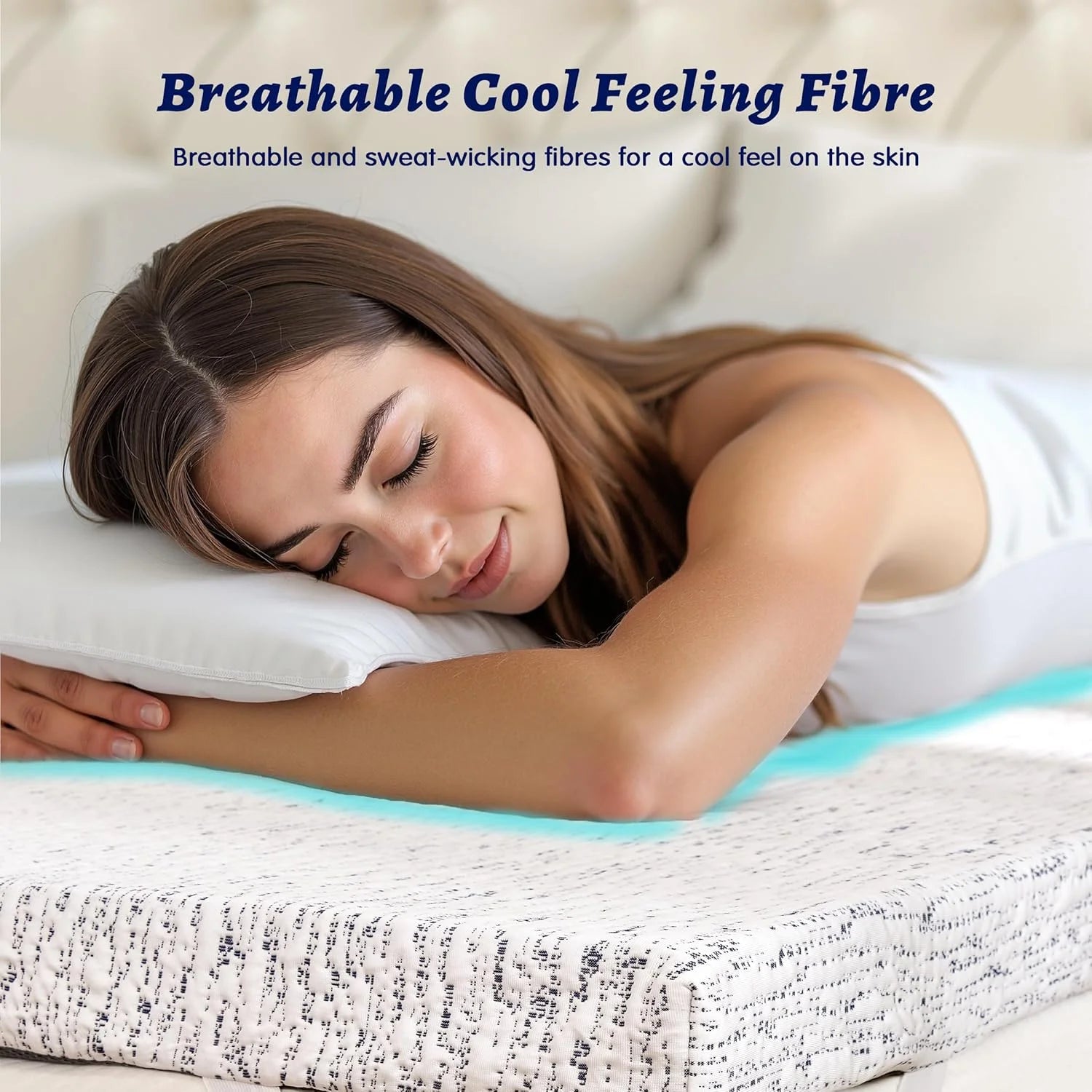 Memory Foam Mattress Topper Queen Cooling Mattress Topper 3 Inch for Hot Sleepers, Pressure Relieving Mattress Pads Breathable Bed Toppers with Removable Washable Cover