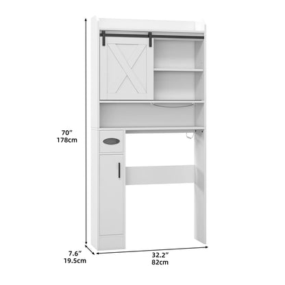 Dextrus Over The Toilet Storage Cabinet,Bathroom Shelf Organizer with Infrared Sensor Light,Toilet Paper Holder,and Adjustable Shelf