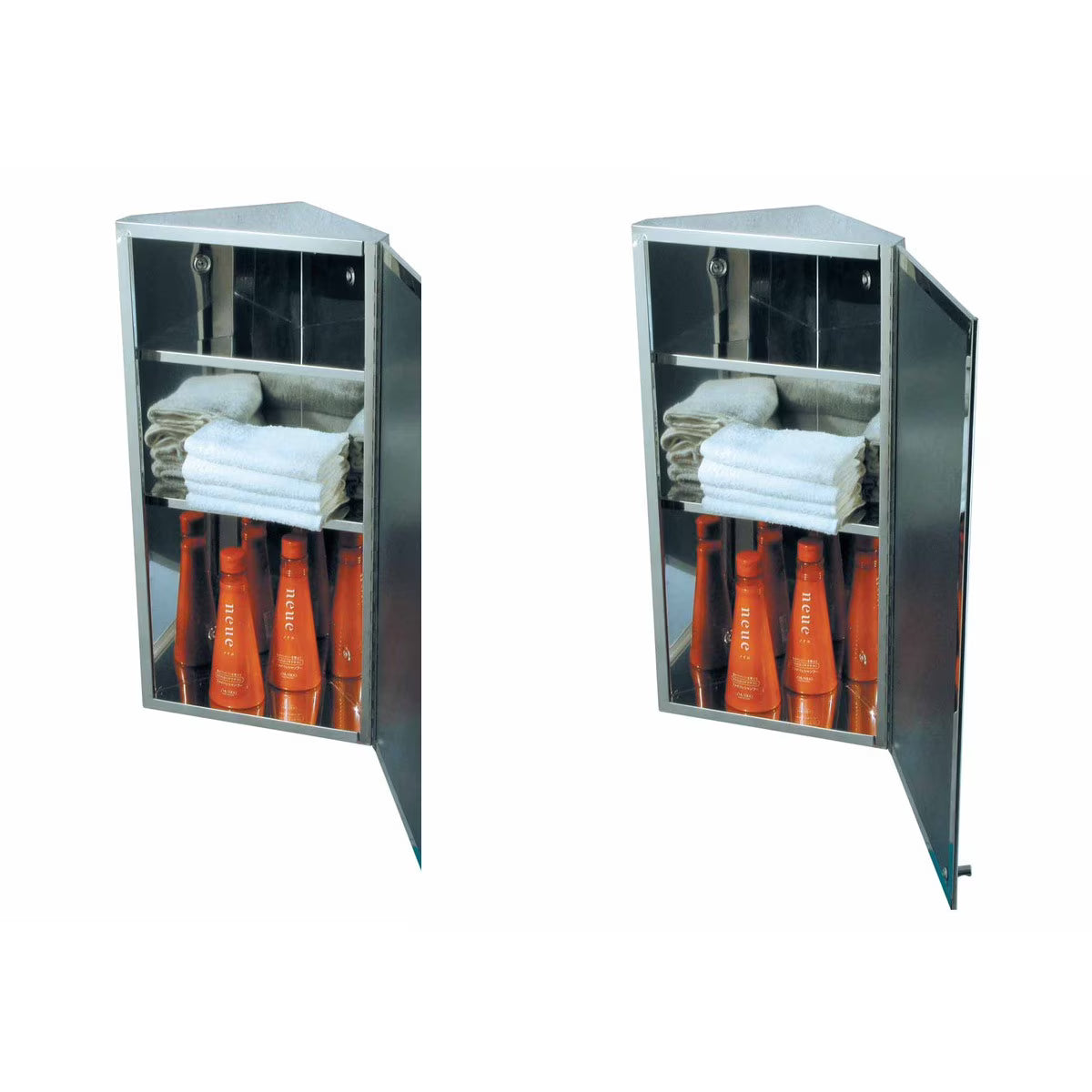 Corner Wall Mount Medicine Cabinet with Stainless Steel Bathroom Storage 23.6" Renovator's Supply