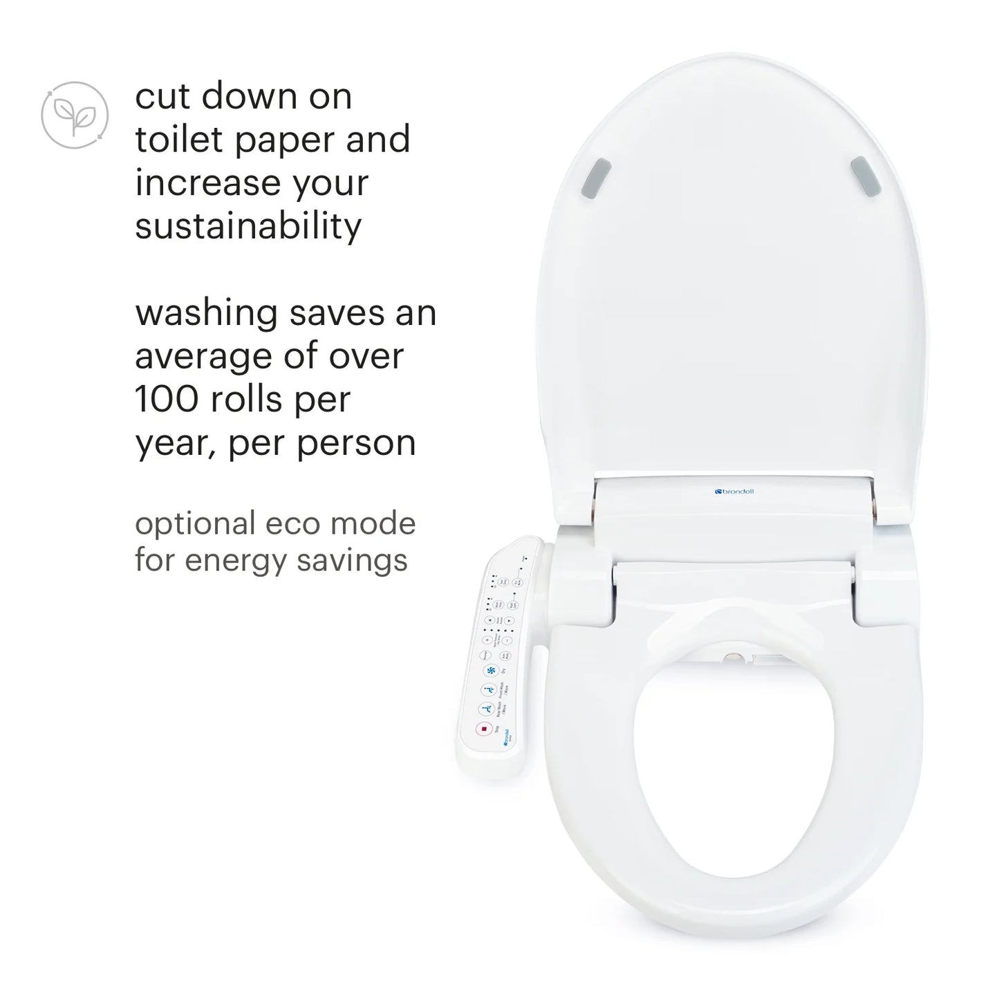 Brondell Swash SE400 Bidet Seat with Sidearm, Dryer and Stainless Steel Nozzle, Elongated White