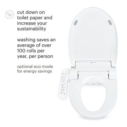 Brondell Swash SE400 Bidet Seat with Sidearm, Dryer and Stainless Steel Nozzle, Elongated White
