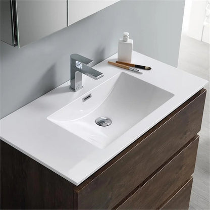 Fresca Lazzaro 36" Rosewood Free Standing Modern Bathroom Vanity w/Medicine Cabinet