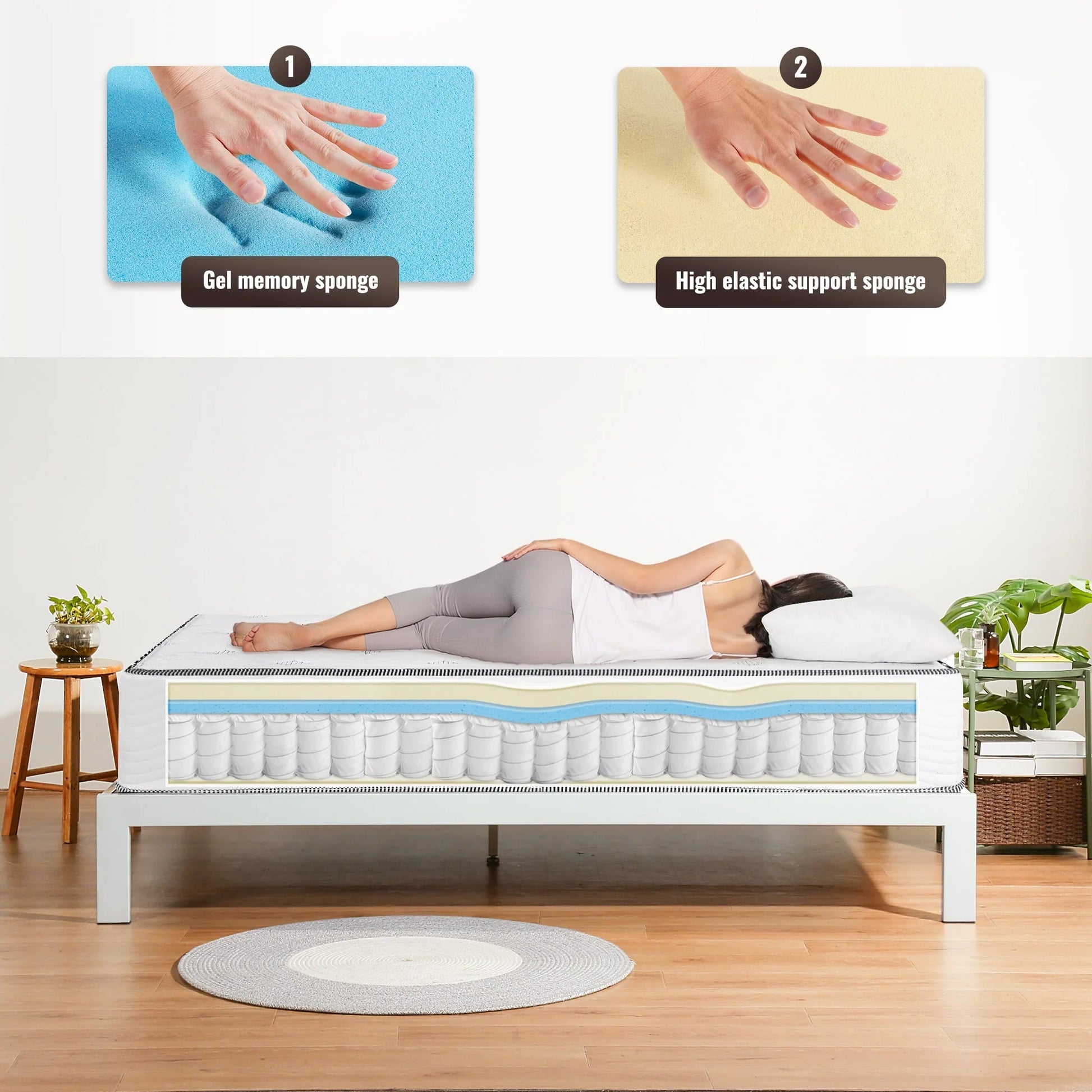 GrandRest 10'' Adult Cool Sleeper Hybrid Mattress, Plush, Queen