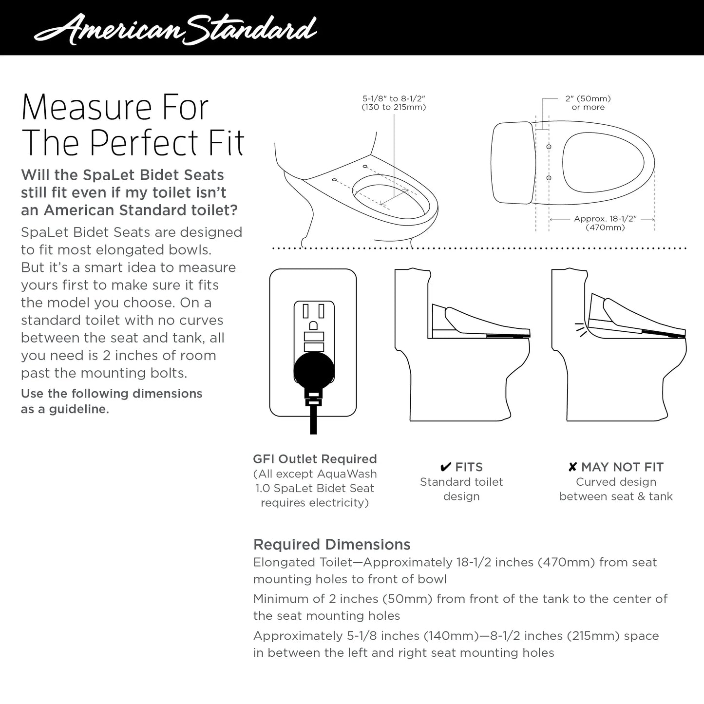 American Standard Advanced Clean 2.0 Slow Close Electric SpaLet Bidet Seat with Remote Operation for Elongated Toilet in White