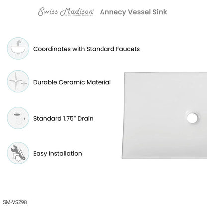 Annecy 23.5°?Rectangle Vessel Bathroom Sink