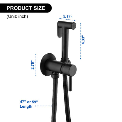 Wall Mounted Handheld Bidet Sprayer for Toilet Portable Pet Shower Matte black