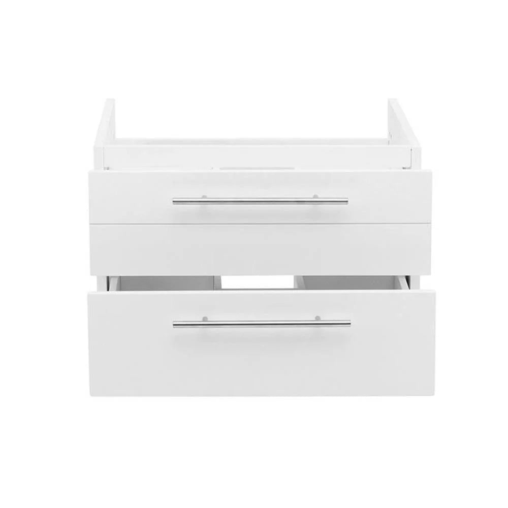 Fresca Lucera 24" White Wall Hung Vessel Sink Modern Bathroom Cabinet