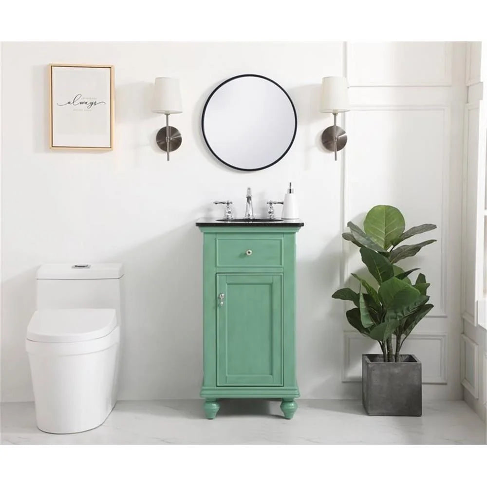 19 inch single bathroom vanity in vintage mint
