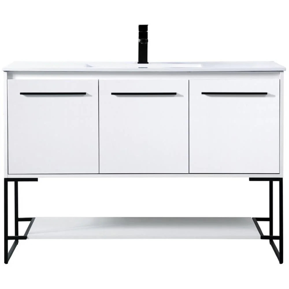 Elegant Kitchen and Bath 48 Inch Single Bathroom Vanity In White