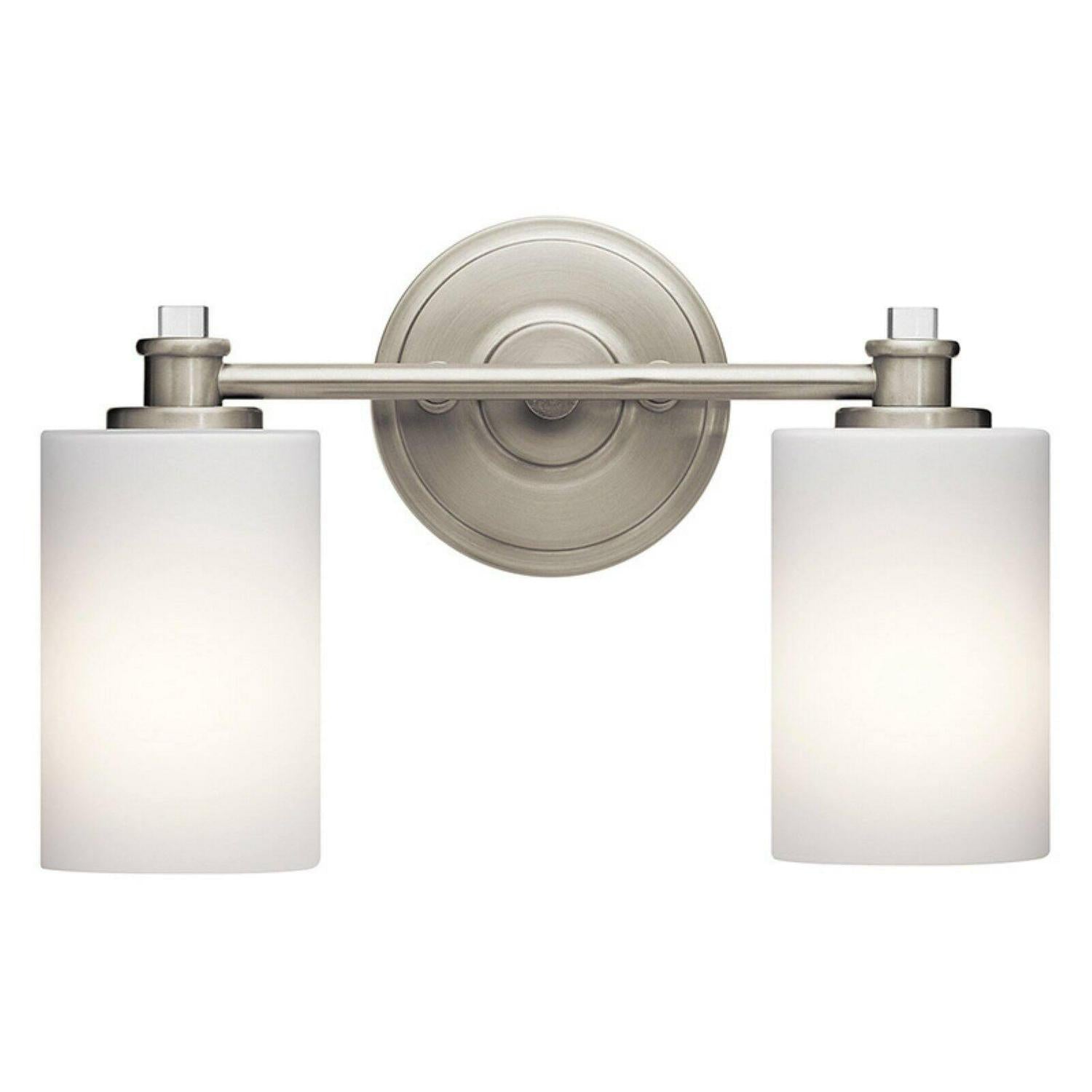 2 Light Swing Arm Bath Vanity Approved For Damp Locations With Transitional Inspirations 9.25 Inches Tall By 14 Inches Wide-Brushed Nickel Finish-Led