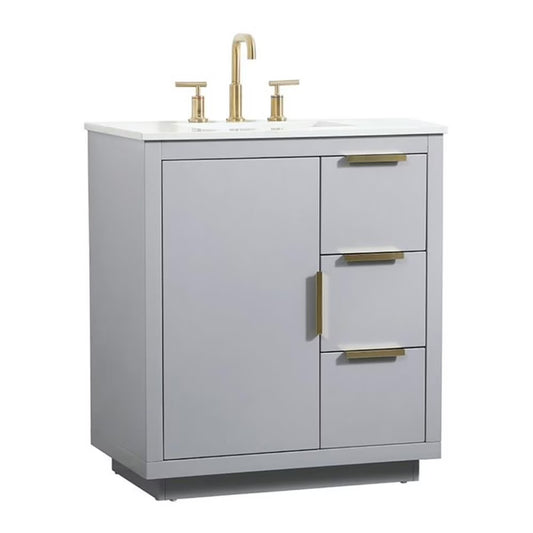 Elegant Kitchen and Bath 30 Inch Single Bathroom Vanity In Grey