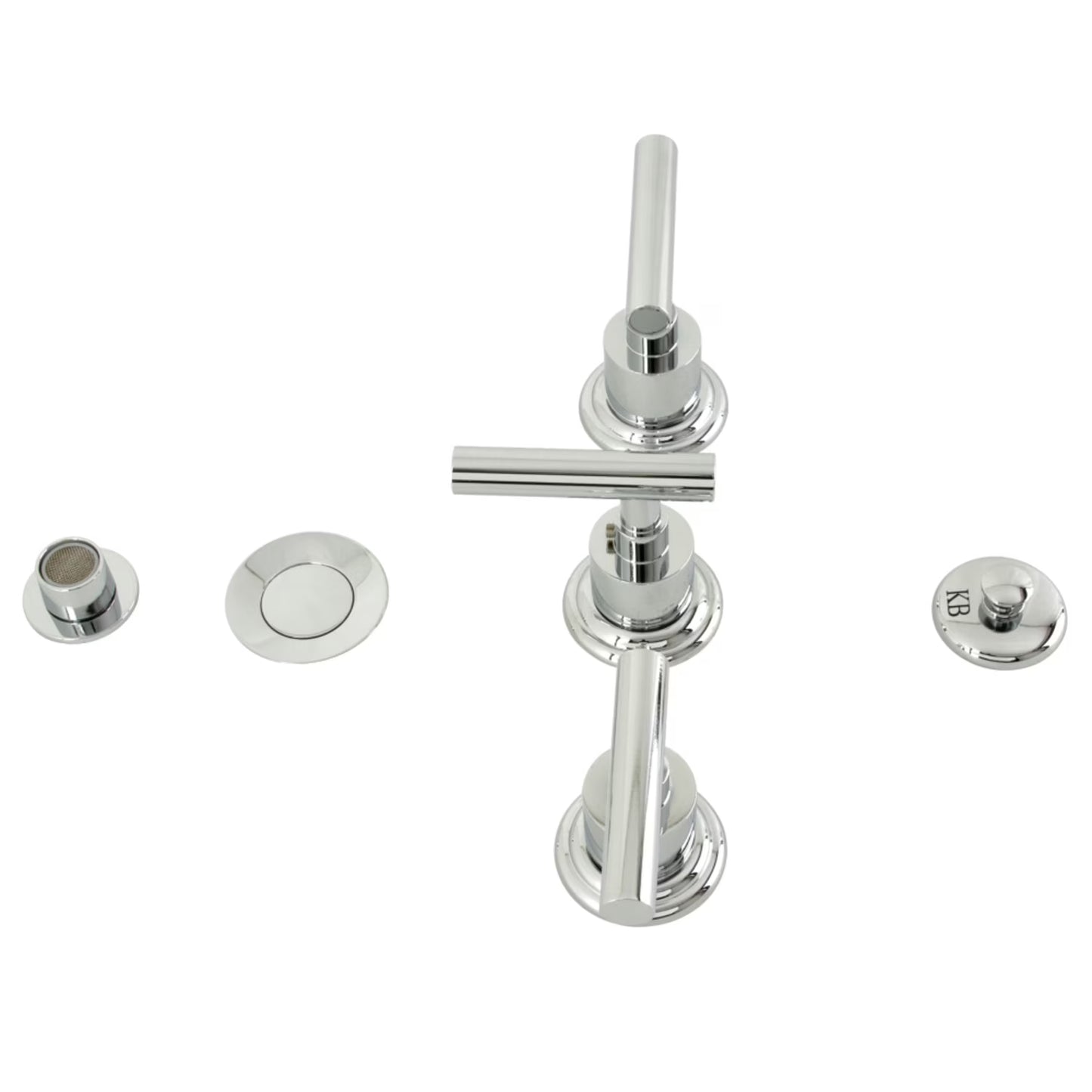 Kingston Brass KB6327CML Manhattan Three-Handle Bidet Faucet with Brass Pop-Up, Brushed Brass