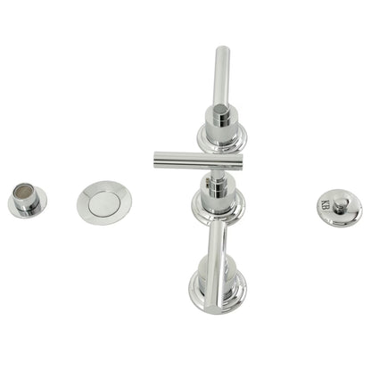 Kingston Brass KB6327CML Manhattan Three-Handle Bidet Faucet with Brass Pop-Up, Brushed Brass