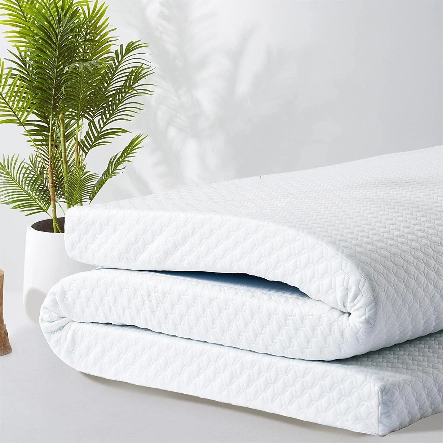 SOPAT 3 Inch Memory Foam Mattress Topper Queen Size,7-Zone High Density Cooling Gel-Infused Mattress Pad,with Removable & Washable Bamboo Fiber Cover