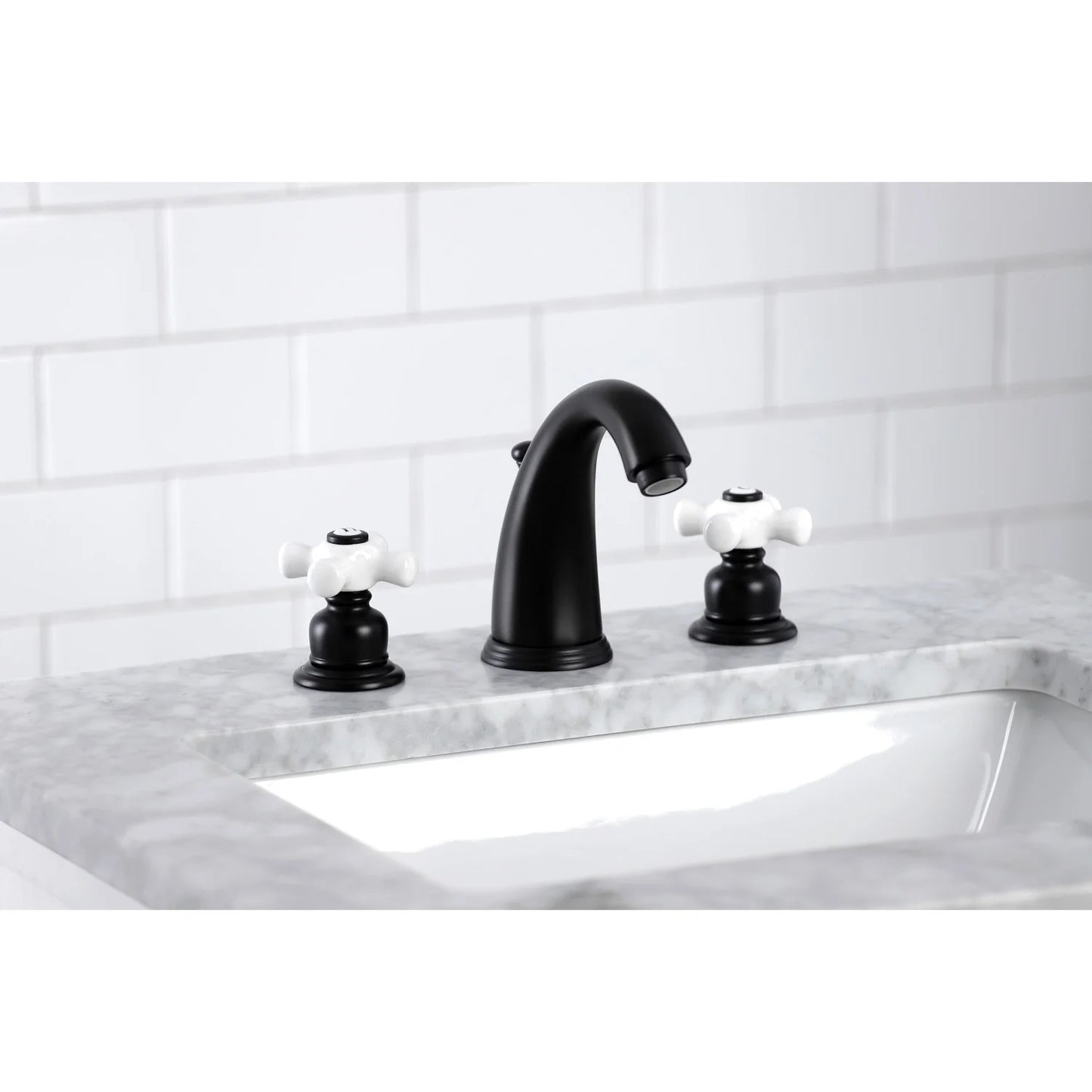 Kingston Brass KB988PX Victorian 2-Handle 8 in. Widespread Bathroom Faucet, Brushed Nickel