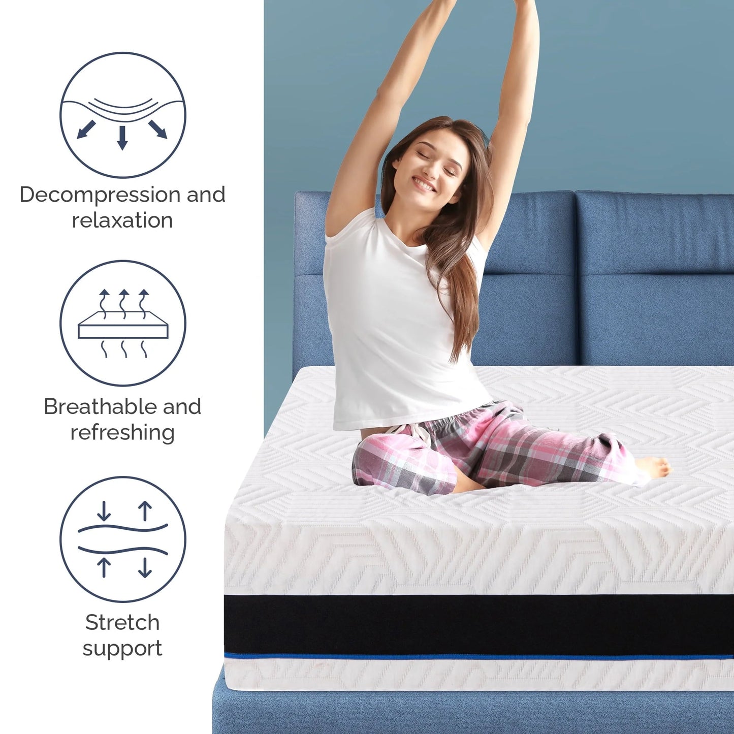 Twin Mattress,12 inch Gel Memory Foam Twin Size Mattress for Pressure Relief,Mattress in a Box