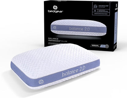 Bedgear Balance Performance Pillow 2.0 - Moisture Wicking Bed Pillow for All Sleep Positions - Medium Firmness Bed Pillow - Washable Removable Cover