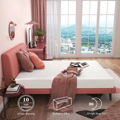 Twin Mattress,Smiaoer 8" Cool Gel Memory Foam Mattress with Removable Cover Mattress in a Box Medium Firm Mattress