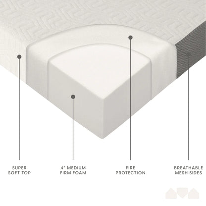 Milliard 4 Inch Tri Folding Foam Mattress, Twin: Twin