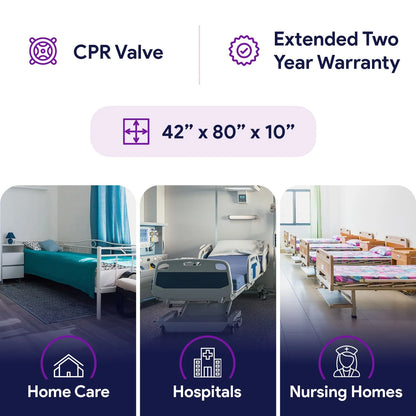 Proheal Bariatric Low Air Loss Alternating Pressure Air Mattress with Pump & Dual Compressor Stages I-IV - 42" x 80" x 10"