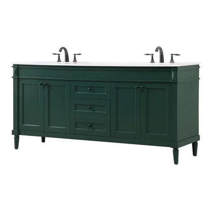 Elegant Kitchen and Bath 72 Inch Double Bathroom Vanity In Blue