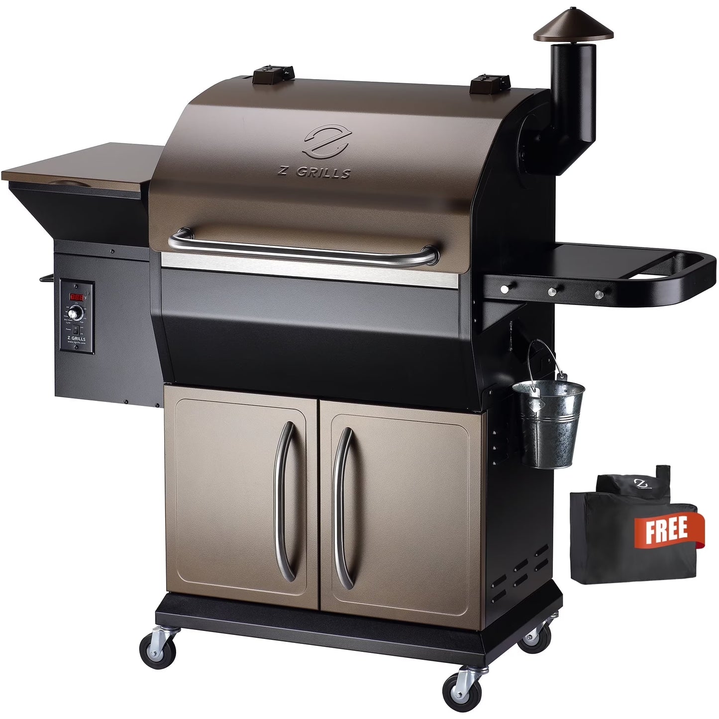 Z GRILLS Grill Elite ZPG-550B4 549 sq.in Wood Pellet Grill & Smoker, Latest PID 3.0 Controller, 2 Meat Probes, Auto Temperature Control, 8 in 1 BBQ- Bronze