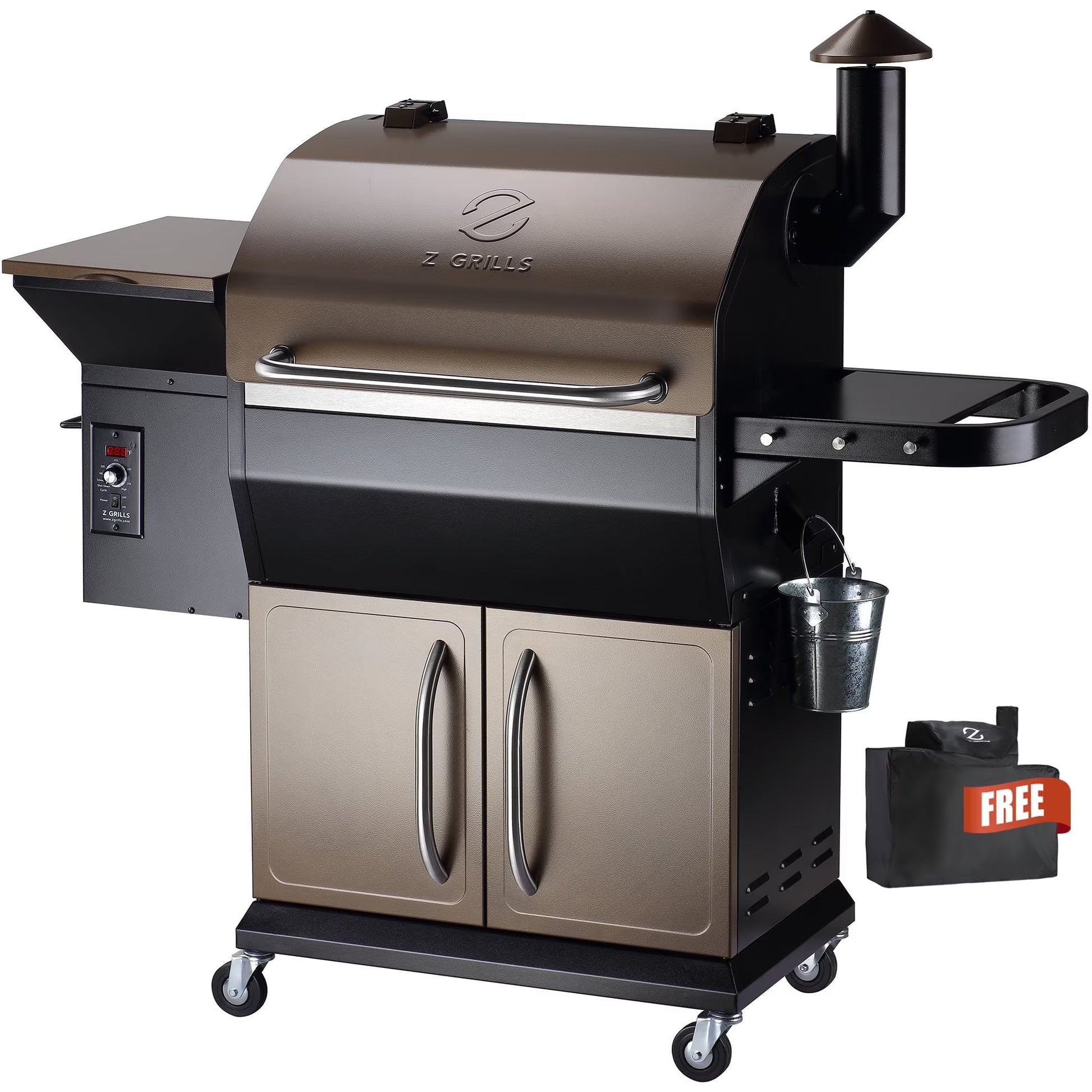 Z GRILLS Grill Elite ZPG-550B4 549 sq.in Wood Pellet Grill & Smoker, Latest PID 3.0 Controller, 2 Meat Probes, Auto Temperature Control, 8 in 1 BBQ- Bronze