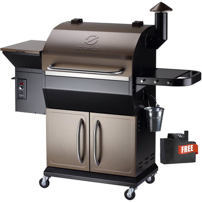 Z GRILLS Grill Elite ZPG-550B4 549 sq.in Wood Pellet Grill & Smoker, Latest PID 3.0 Controller, 2 Meat Probes, Auto Temperature Control, 8 in 1 BBQ- Bronze
