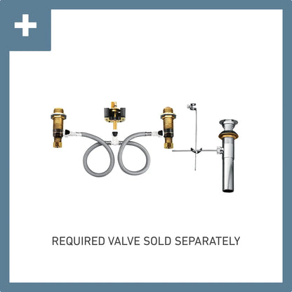 MOEN Flara 8 in. Widespread 2-Handle Bathroom Faucet Trim Kit with Drain Assembly in Polished Nickel