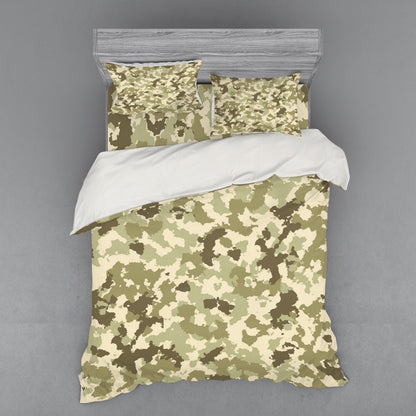 Ambesonne Retro Bedding Set 3 Pcs, Camouflage Survival Theme, Twin, Pale Green Army Green