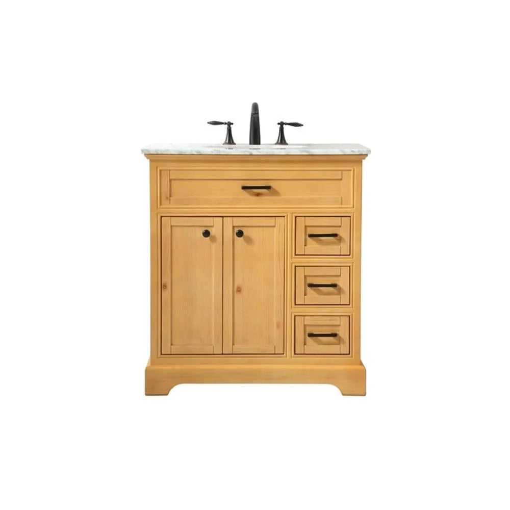Elegant Kitchen and Bath 32 inch Single bathroom vanity in natural wood
