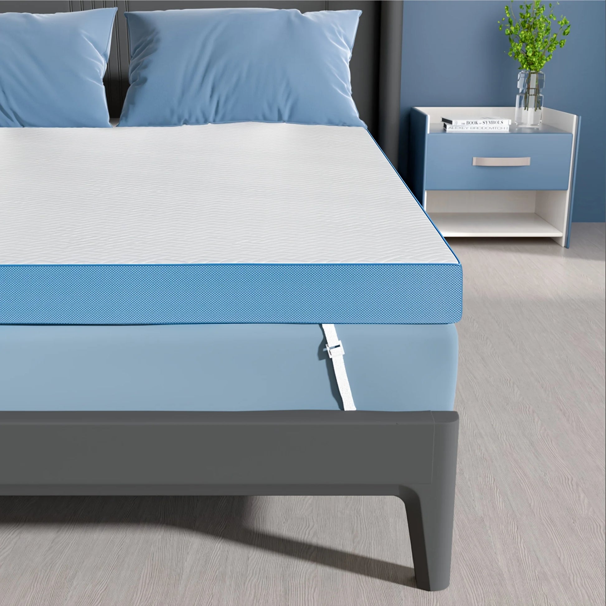 [Cooling Gel Mattress Topper] 4 Inch Cooling Mattress Topper - Premium Memory Foam Mattress - Soft & Breathable Gel Bed Topper with Removable Cover